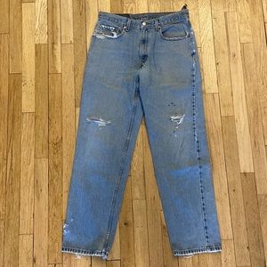 Vtg Levis 550 Mens‎ Blue Jeans Size 33 Distressed Y2K Relaxed Fit